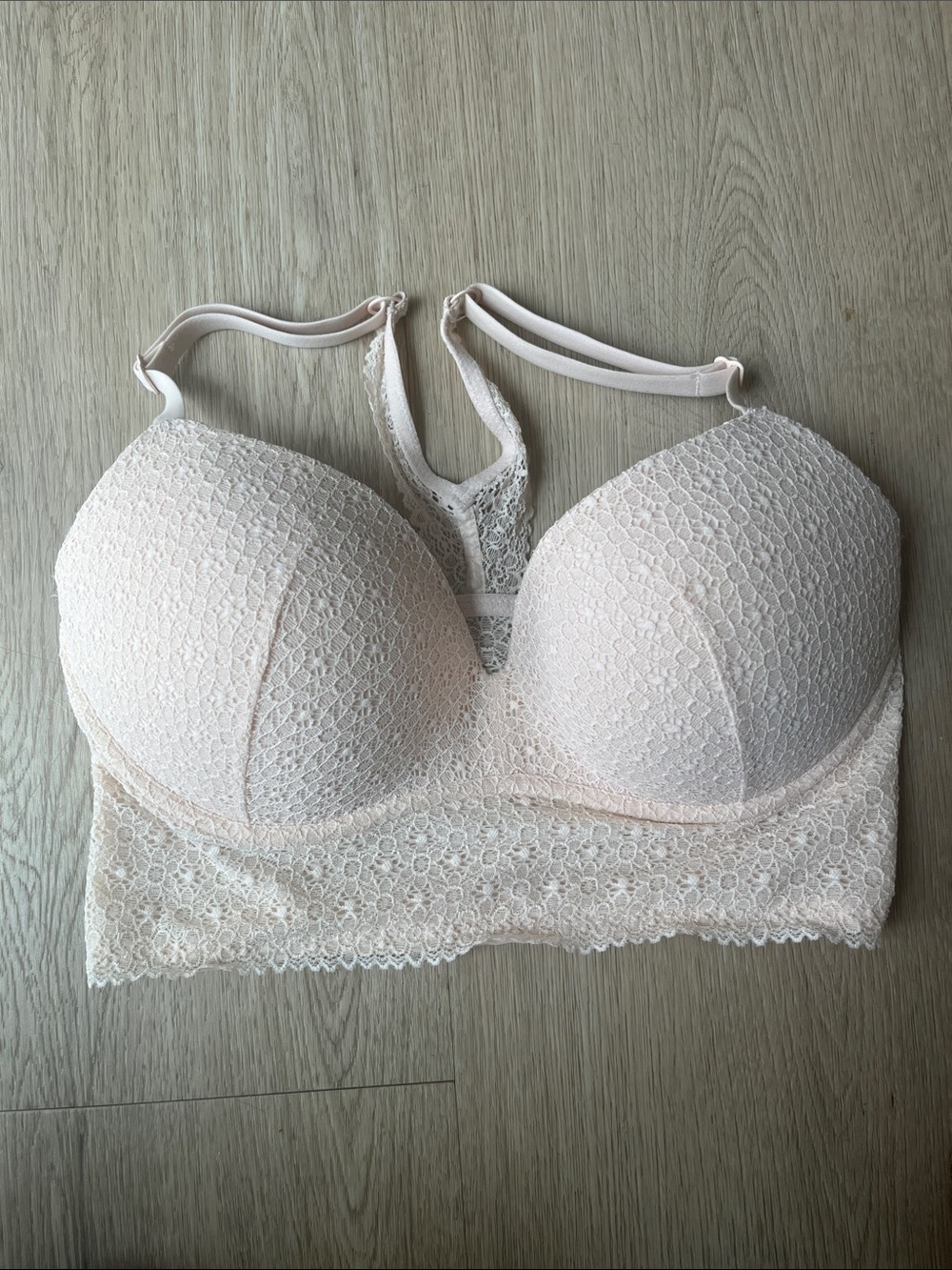 Victoria's Secret Apricot Blush Lace Longline Bralette